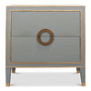 night chest 2-drawer grey shagreen leather gold trim