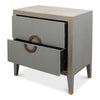 night chest 2-drawer grey shagreen leather gold trim