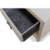 night chest 2-drawer grey shagreen leather gold trim