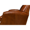 brown leather lounge chair nail heads