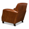 brown leather lounge chair nail heads