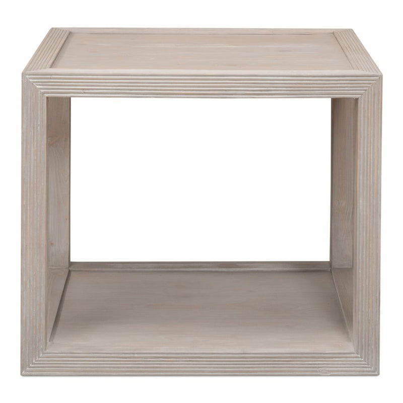 large side table gray finish 2-level contemporary