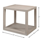 large side table gray finish 2-level contemporary