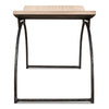 beige stool bench black iron frame