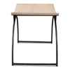 beige stool bench black iron frame