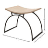 beige stool bench black iron frame