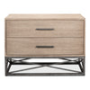 2-drawer chest contemporary pine iron base
