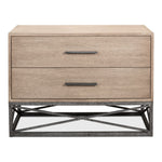 2-drawer chest contemporary pine iron base