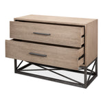 2-drawer chest contemporary pine iron base