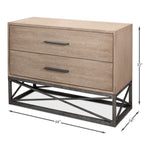 2-drawer chest contemporary pine iron base