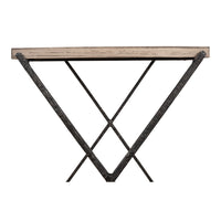 pine veneer hand forged iron pine finish side table