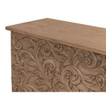 credenza sideboard hand-carved grey shelves drawer