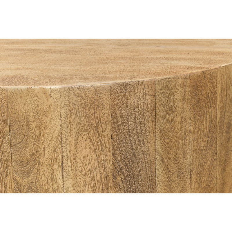 round coffee table two hidden drawers tan wheat finish