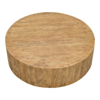round coffee table two hidden drawers tan wheat finish