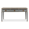 grey embossed shagreen leather console table