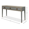 grey embossed shagreen leather console table