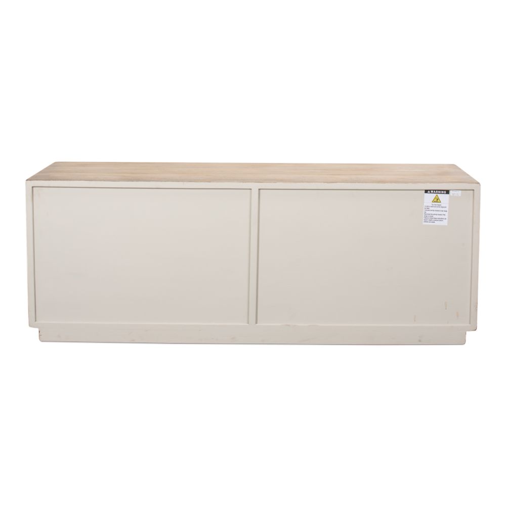 rustic white natural TV stand