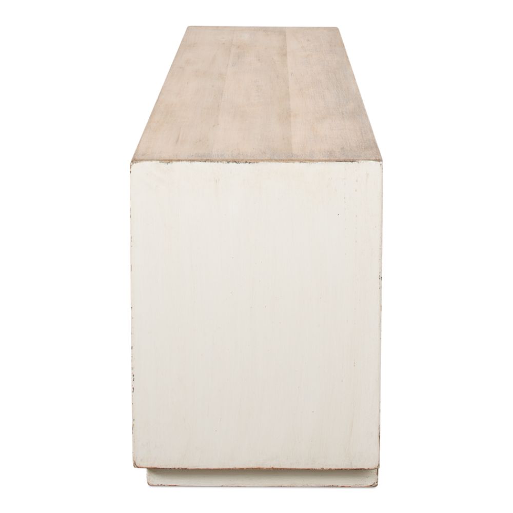 rustic white natural TV stand