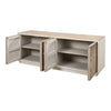 rustic white natural TV stand