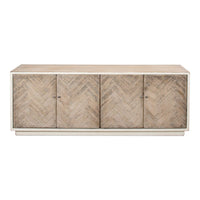 rustic white natural TV stand