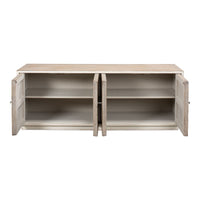 rustic white natural TV stand