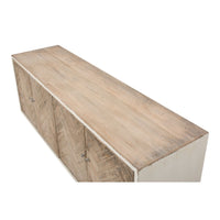 rustic white natural TV stand
