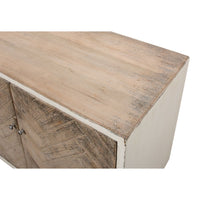 rustic white natural TV stand