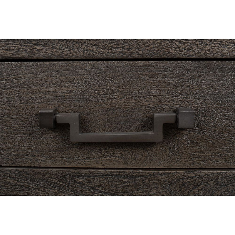 3-drawer chest dark grey hammered metal pulls