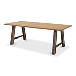 wide plank ship wood dining table industrial contemporary iron gunmetal