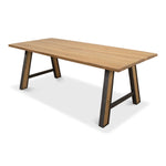 wide plank ship wood dining table industrial contemporary iron gunmetal