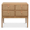 chest drawers 4 wood driftwood finish woven