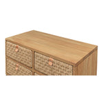 chest drawers 4 wood driftwood finish woven