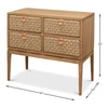 chest drawers 4 wood driftwood finish woven