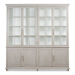large bookcase display cabinet light grey distressed natural weather doors