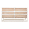 distressed white natural 6-drawer sideboard dresser