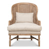 white wash oak frame caning natural linen cushions wing back chair