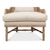 white wash oak frame caning natural linen cushions wing back chair
