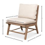 Accent Chair  - Paloma - White Washed + Natural Linen