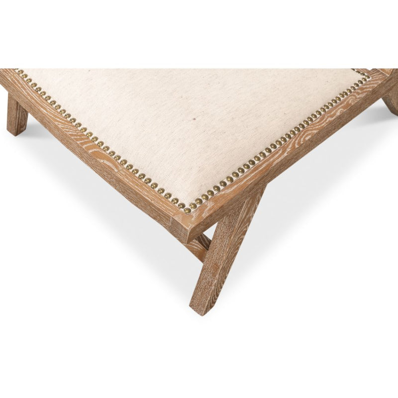 caned back white washed oak frame chair padded cream cushioned seat supportive back pillow
