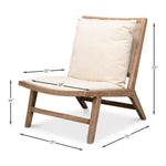 Accent Chair - Mia - White Washed Oak + Caning + Natural Linen