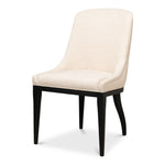 dining chair beige upholstered black wood legs