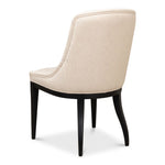 dining chair beige upholstered black wood legs