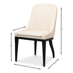 dining chair beige upholstered black wood legs