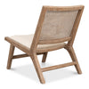 cane back white washed oak frame chair padded cream cushioned seat