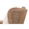 white wash oak frame caning natural linen cushions armchair