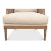 white wash oak frame caning natural linen cushions armchair