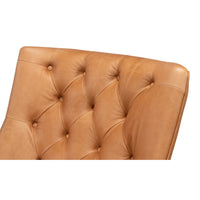 oak white wash finish light harness brown leather chair 