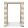 off-white end table stacked wood