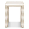 off-white end table stacked wood