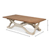 reclaimed pine coffee table antique white carved base